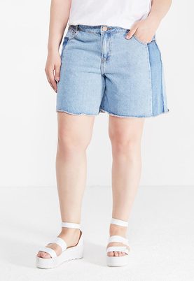 LOST INK PLUS   DENIM SHORT IN TWO TONE